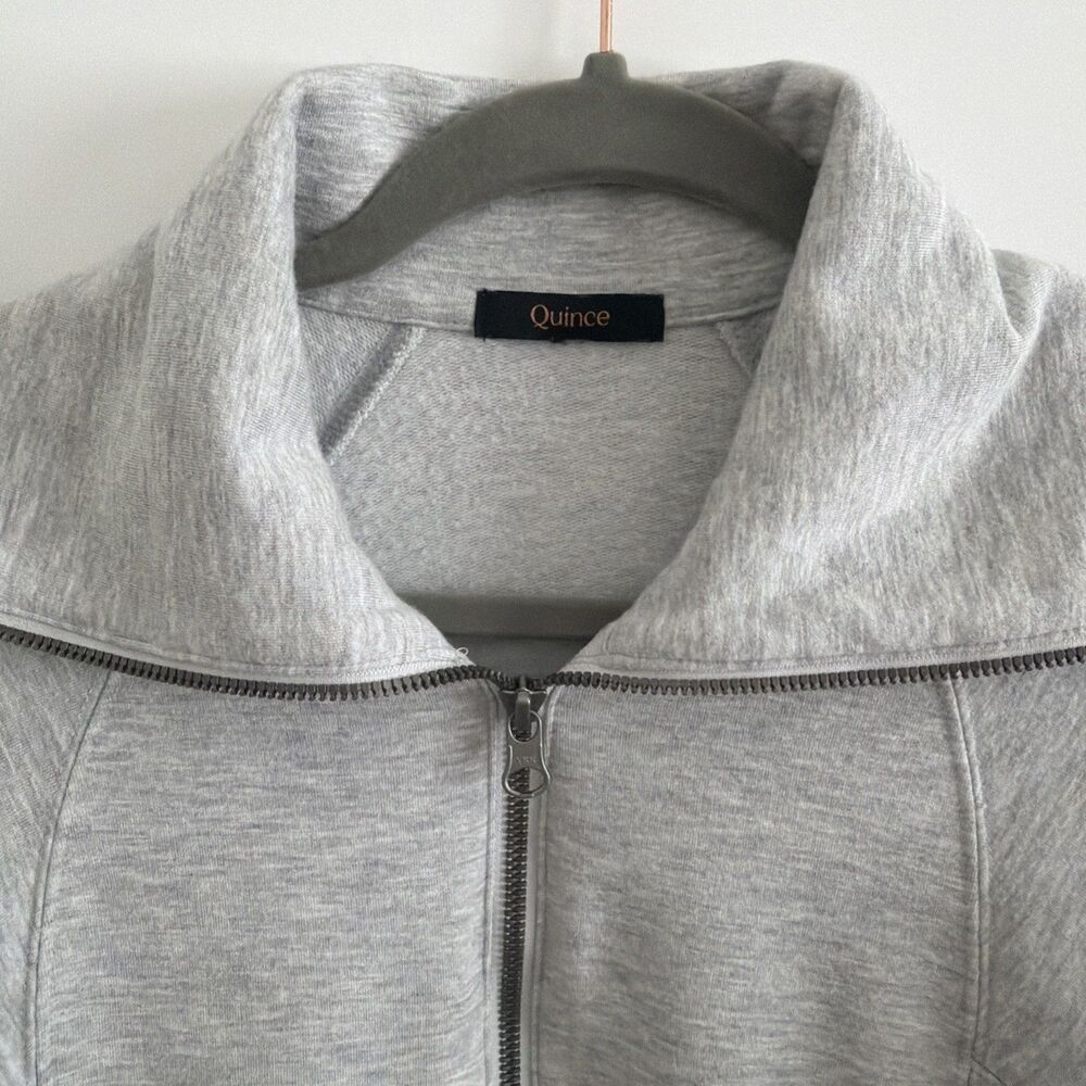 Quince M Supersoft Fleece Half Zip Heather Gray Long Sleeve Pullover Lighthouse - Picture 2 of 14